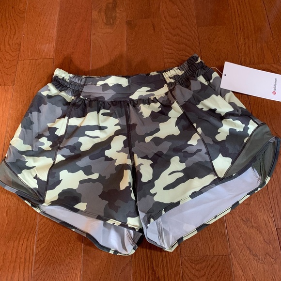 LULULEMON HOTTY HOT SHORT 4”-CRISPIN GREEN CAMO, 8 - Picture 2 of 11